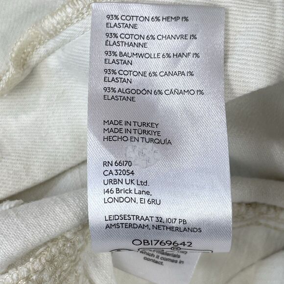 Pilcro Hemp / Cotton Baggy Pants Women’s 25 Cream / Off White Ankle Length - Picture 9 of 16